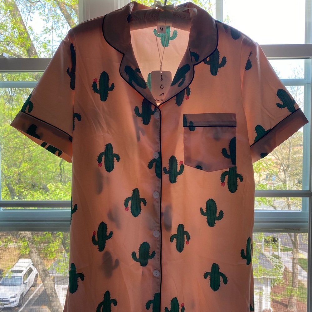 Cactus Print Peach Pajama set